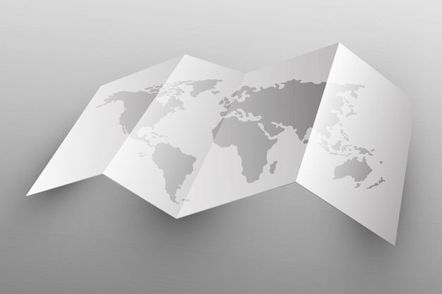 Tabliczka, na której znajduje się świat na ulotce Obraz stylizowanej mapy świata