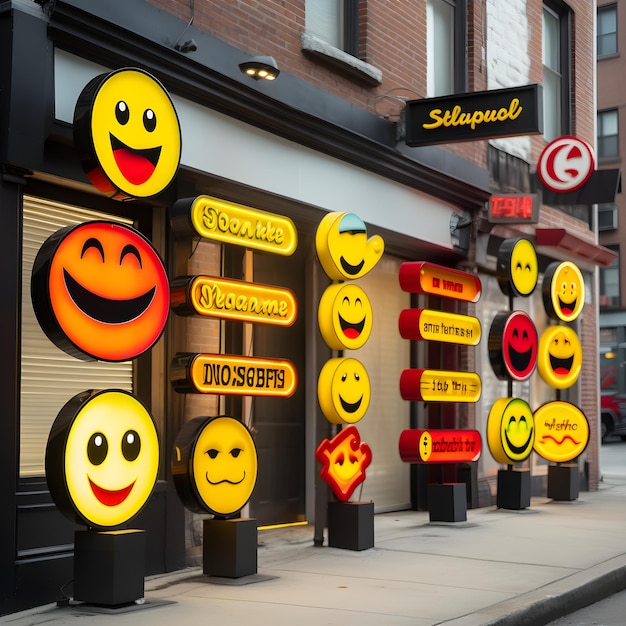 Tabliczki emoji dodają uroku środowisku miejskim