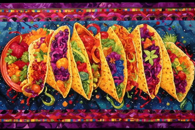 Zdjęcie taco time tapestry meksykańskie tacos zdjęcie