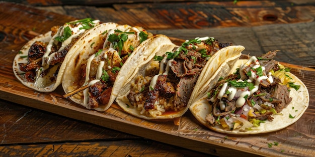 Tacos na desce do cięcia