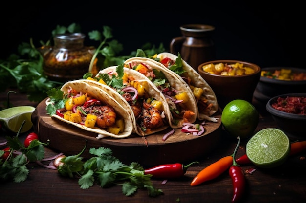 Tacos z krewetkami i sosem mango