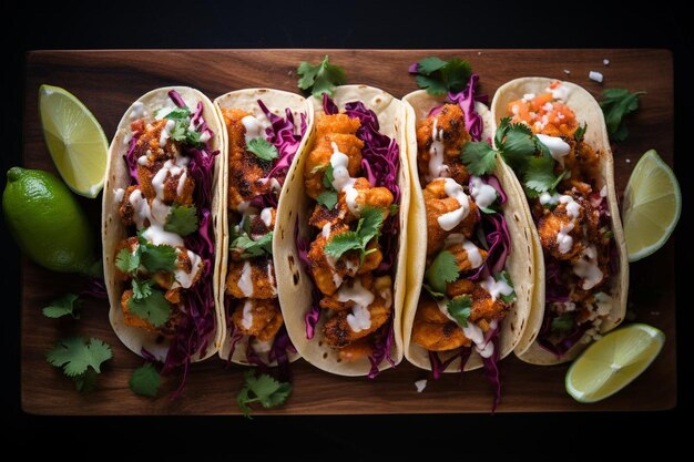 Tacos z owocami morza z sałatką cytrynową