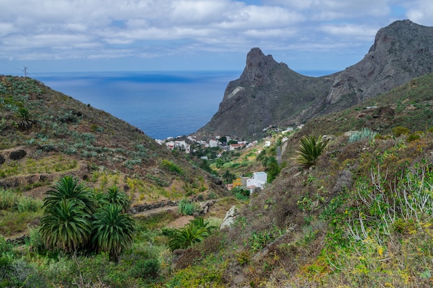 Tagana krajobraz miasta, naturalny park Anaga, Teneryfa, Wyspy Kanaryjskie, Hiszpania