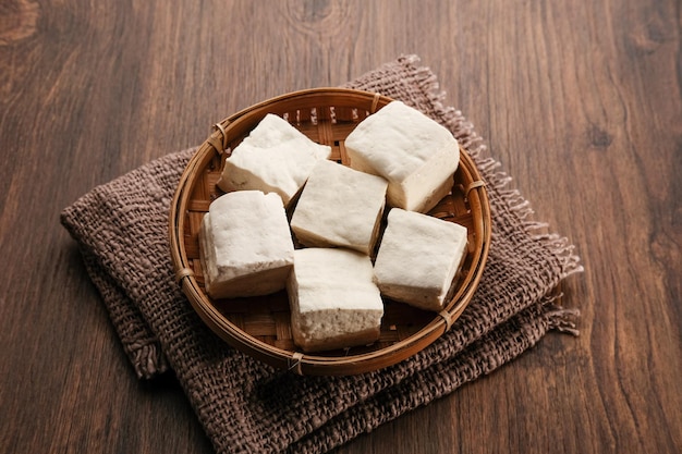 Tahu Putih lub Tofu jeden z surowych składników z ekstraktu ze sfermentowanej soi Selected focus