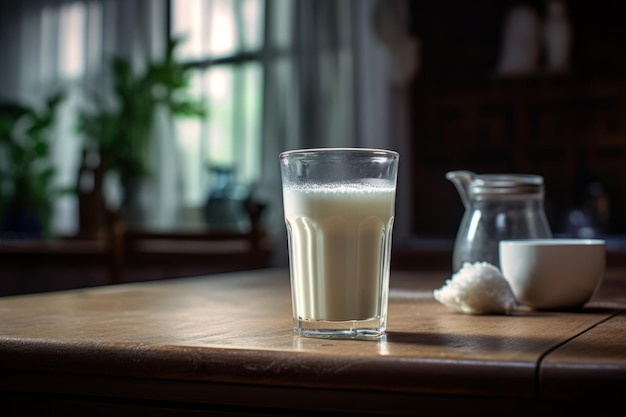 Tajemnice odkrywają tajemniczą szklankę mleka na kuchennym stole