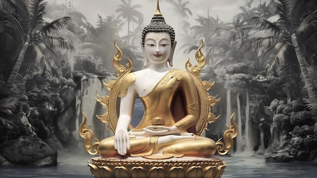 Tajlandzki budda siedzący i medytujący