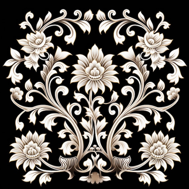 Tajska tradycyjna sztuka Ornamenty i motywy Tajlandia