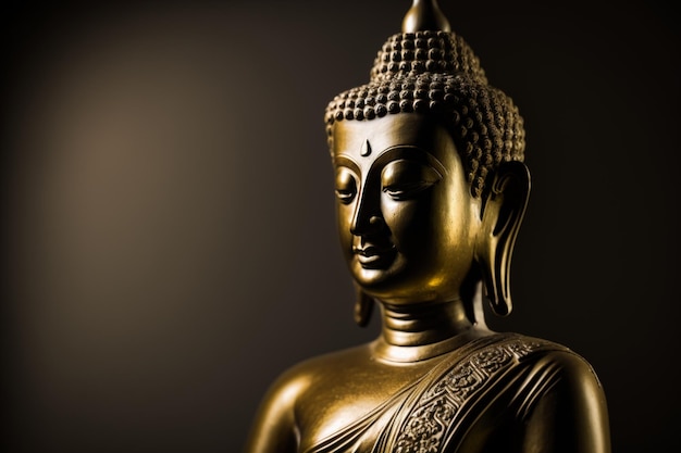 Tajski posąg buddy siedzi i medytuje w świątyni buddyjskiej Starożytny budda z tajlandii stoi przed dniem vesak