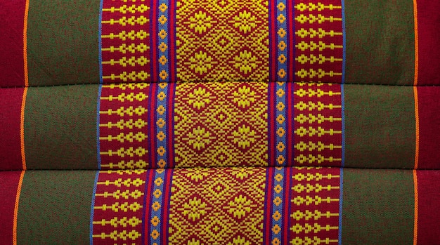 Tajski wzór tkaninyWzorzysty wzór haftu w stylu lokalnym w tajlandii