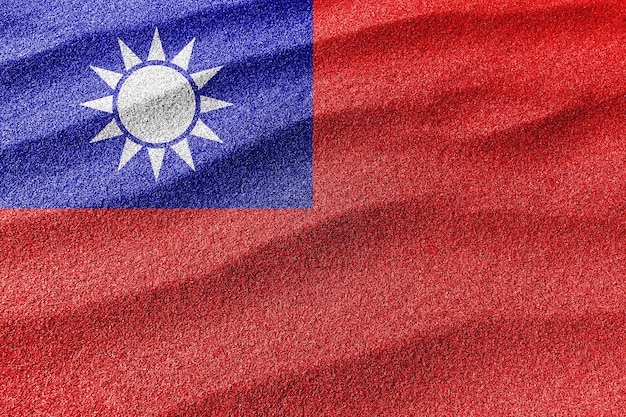 Tajwan piaskowa flaga, narodowa flaga piaskowa w tle