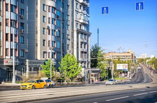 Taksówka Na Ulicy Preobrazhenskaya Stacja Metra Plac Preobrazhenskaya Moskwa