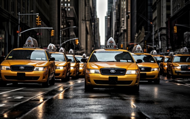 Taksówki w sercu miasta Generacyjna sztuczna inteligencja
