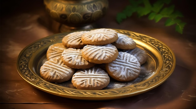 Talerz arabskich ciasteczek na stole