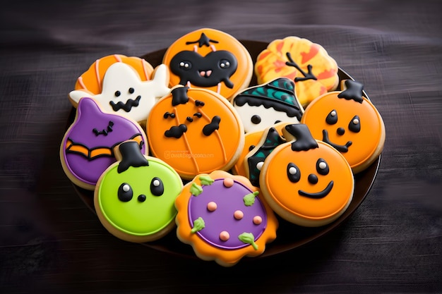 Talerz ciasteczek Halloween na talerzu