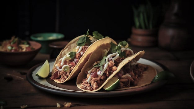 Talerz meksykańskich tacos