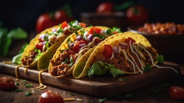 Talerz tacos z tacosami z wołowiny