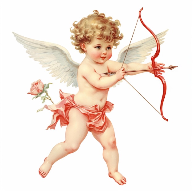 Tam jest Cupid z łukiem i strzałami w ręku generatywny ai