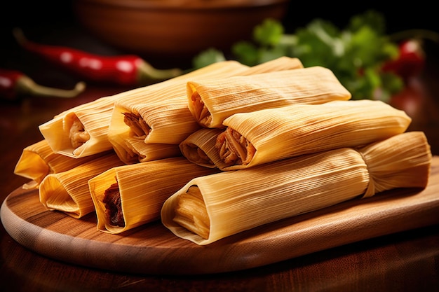 Tamale na stole.