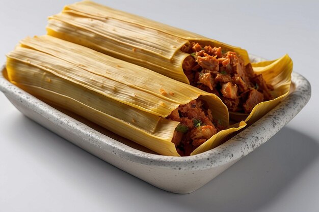 Zdjęcie tamales z dodatkiem al pastor