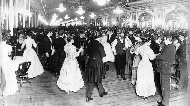 Tańce w Grand Ballroom Grand Hotel w Nowym Jorku około 1900