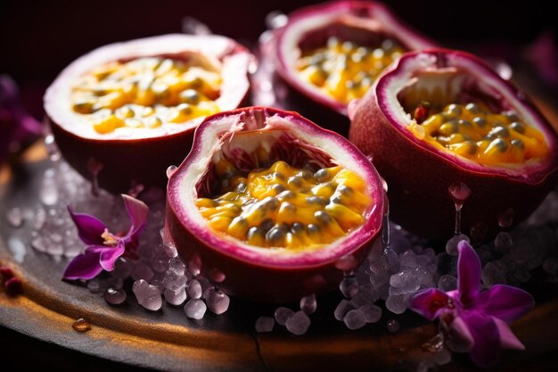 Zdjęcie tangi passionfruit tropikalne jedzenie generate ai