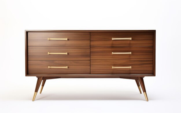 TaperedLeg MidCentury Dresser na białym tle