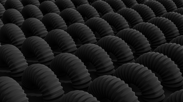 Tapeta 3d render Tło rury 4k Tło Wygięte abstrakcyjne czarne geometryczne nowoczesne rury