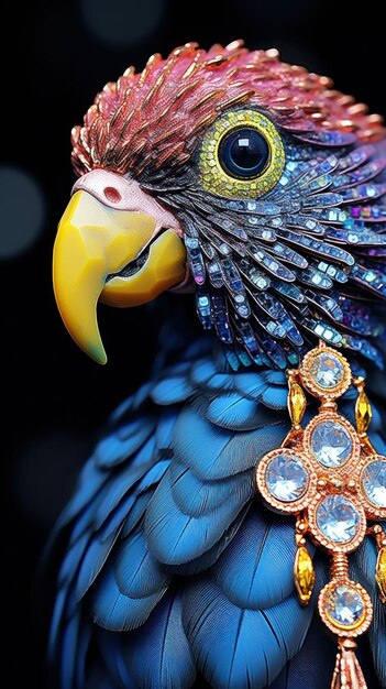 Zdjęcie tapeta bejewelled_adult_parrot uhd