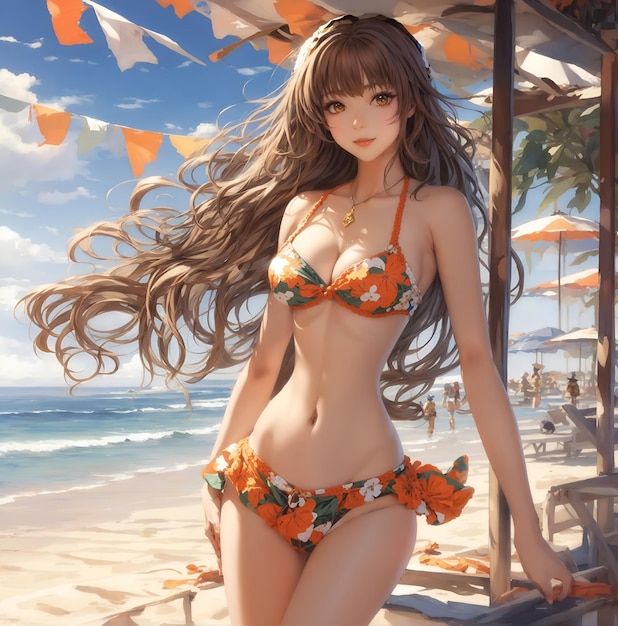 tapeta bikini dla dziewczyny z anime