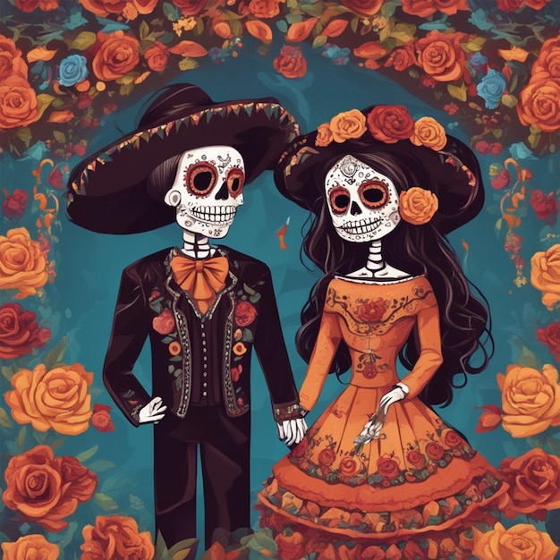 Tapeta Dia de los Muertos Dzień zmarłych w Meksyku