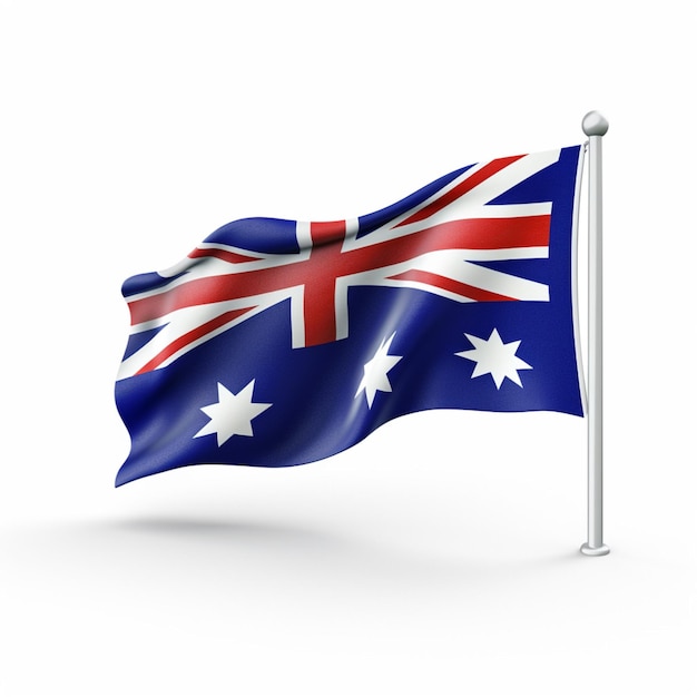 Tapeta flagi Nowej Zelandii na białym tle