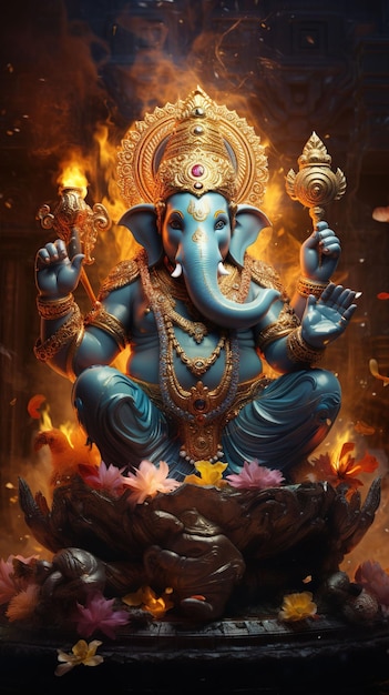 Tapeta Ganesha Pan Mądrości Hinduski Bóg Ganesha