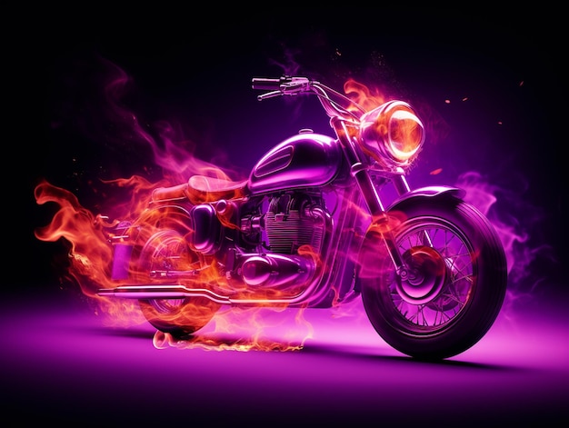 Tapeta motocyklowa w ogniu