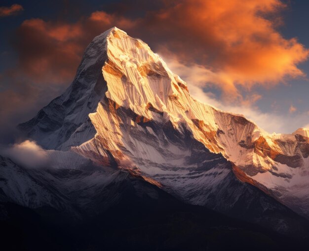 Tapeta na szczyt Annapurna Himalaje o wschodzie słońca