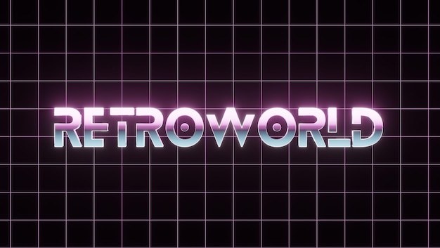 Tapeta w tle Vintage styl lat 80. motto tekst neonowy znak stara koncepcja gier Świecące neonyStyl fali retro i synthwaveDla pocztówkiplakat banerowyilustracja renderowania obrazów 3D