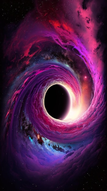 Tapeta z czarną dziurą, kolorowa czarna rola, galaktyka tapety