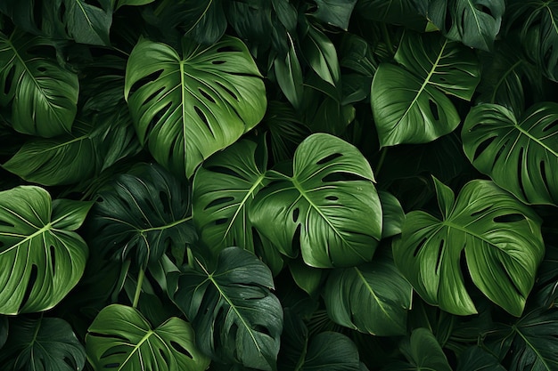 Zdjęcie tapeta z tropikalnych liści i roślin