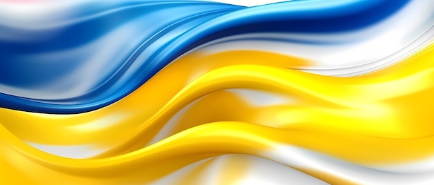 Zdjęcie tapeta z żółtymi i niebieskimi falami streszczenie flaga ukrainy kolory tła generative ai