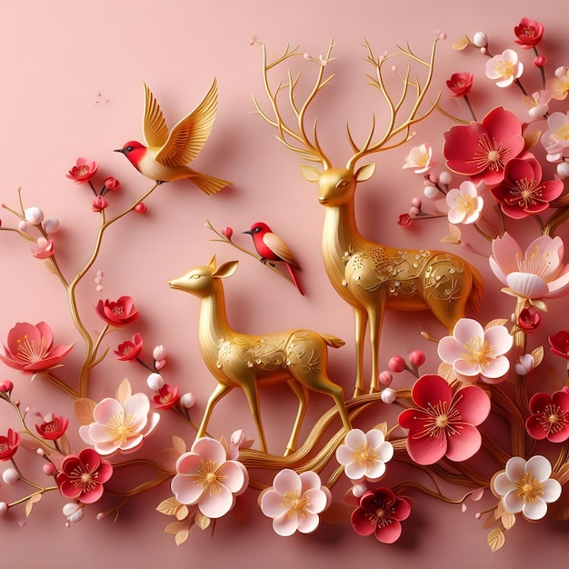 tapety chińskie malarstwo kwiatowe