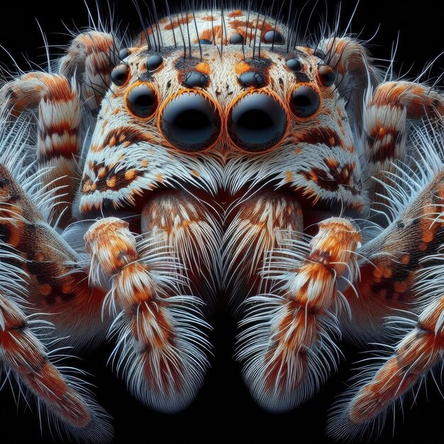 Tarantula pająk na ciemnym tle Close Up makro zdjęcie naturalistyczny koncept