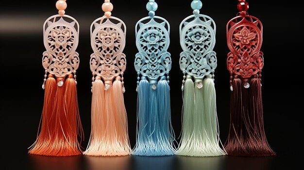 Tassel Bookmark Czerwony i niebieski kolor w stylu