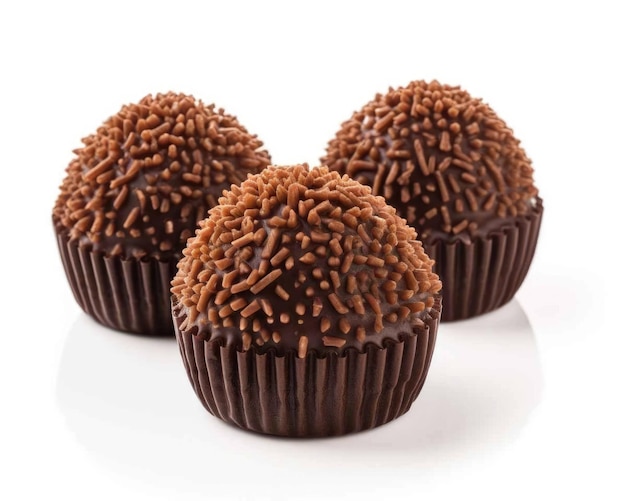 Zdjęcie tasty brigadeiro brazylijskie danie z izolowanym białym tłem