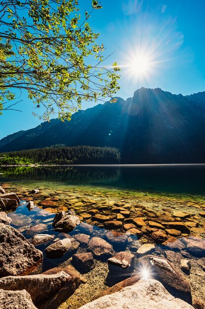Tatrzański Park Narodowy w Polsce Słynne góry Jezioro Morskie Oko lub Morskie Oko Jezioro W Tatrach Wysokich Dolina Pięciu Jezior