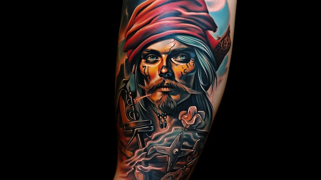 Zdjęcie tatuż pirata czaszki