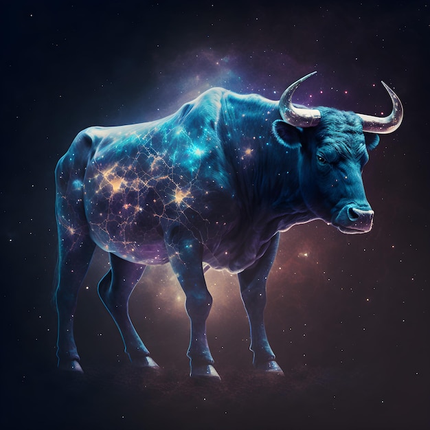 Taurus Horoskop Znak Gwiazd Ai Wygenerowane Ilustracja Przestrzeń Kosmiczna Tło Księżycowy Zodiak