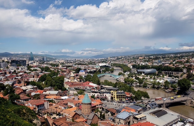 Tbilisi, Gruzja – 3 Maja 2019, Stare Miasto W Centrum Tbilisi, Widok Z Lotu Ptaka