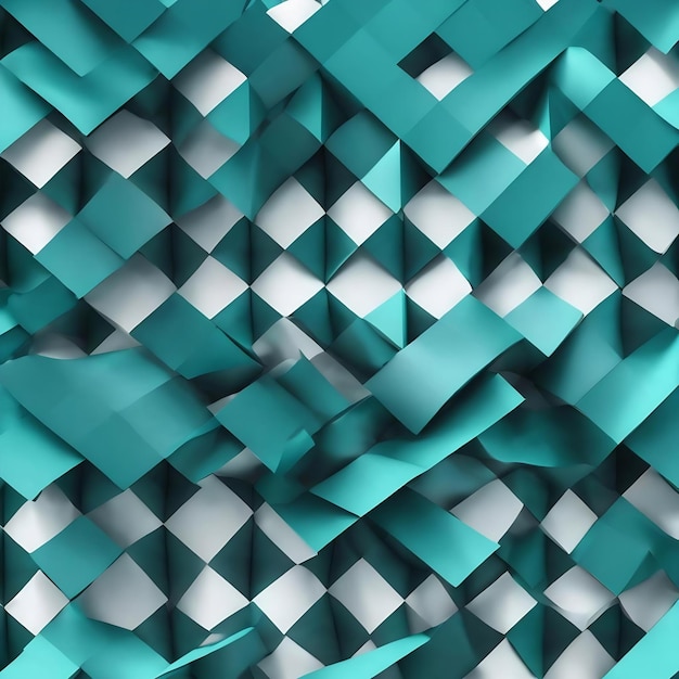 Teal blue 3d simple minimal product display background side view on checkered crisscross pattern