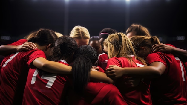 Team Huddle Piłkarze w kręgu motywacyjnym trener rozmowa motywacyjna Nikon D850 2470mm f2