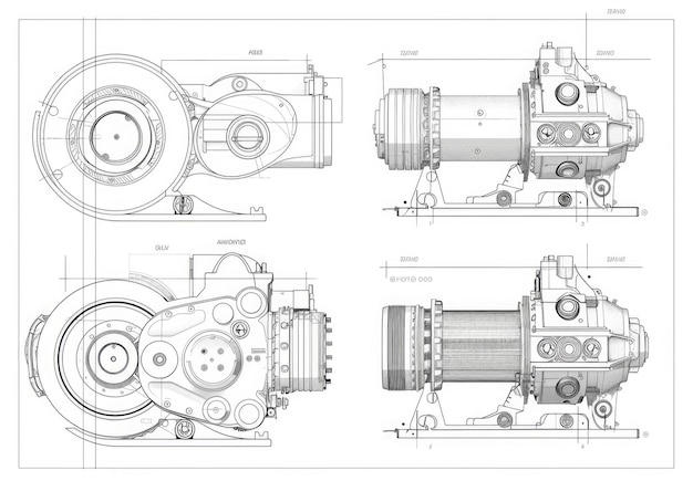 Zdjęcie technical drawing of an industrial mechanical part