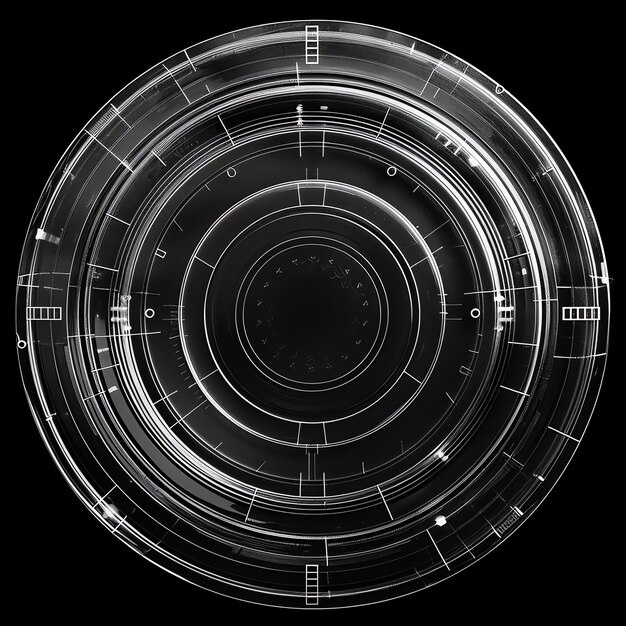 Zdjęcie techno krąg czarne tło ai generowane